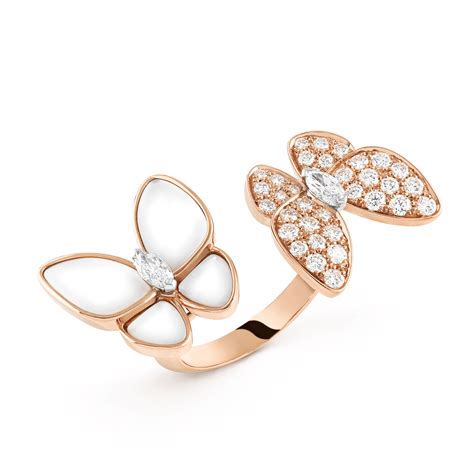 van cleef and arpels butterfly ring replica|double butterfly ring.